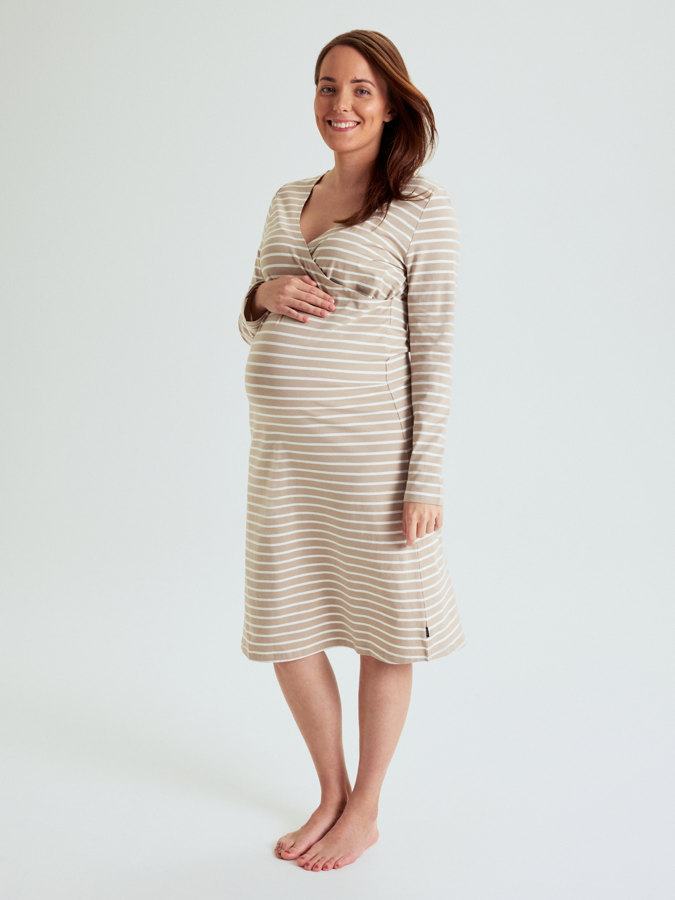 Nursing nightdress striped adult