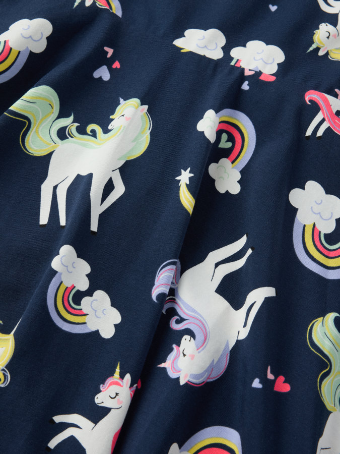 Twirl dress with unicorn print