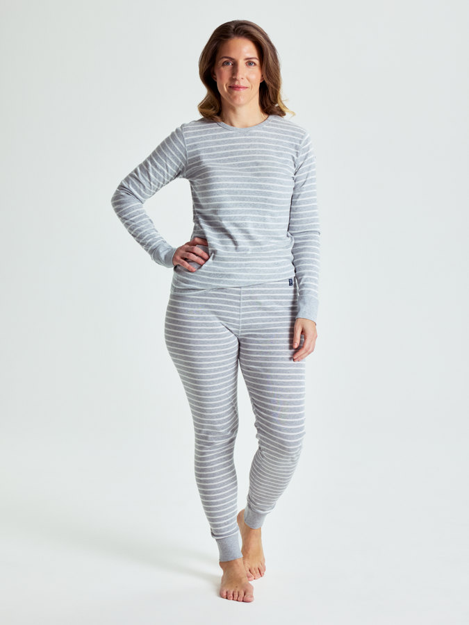 Striped long-sleeved top for adult