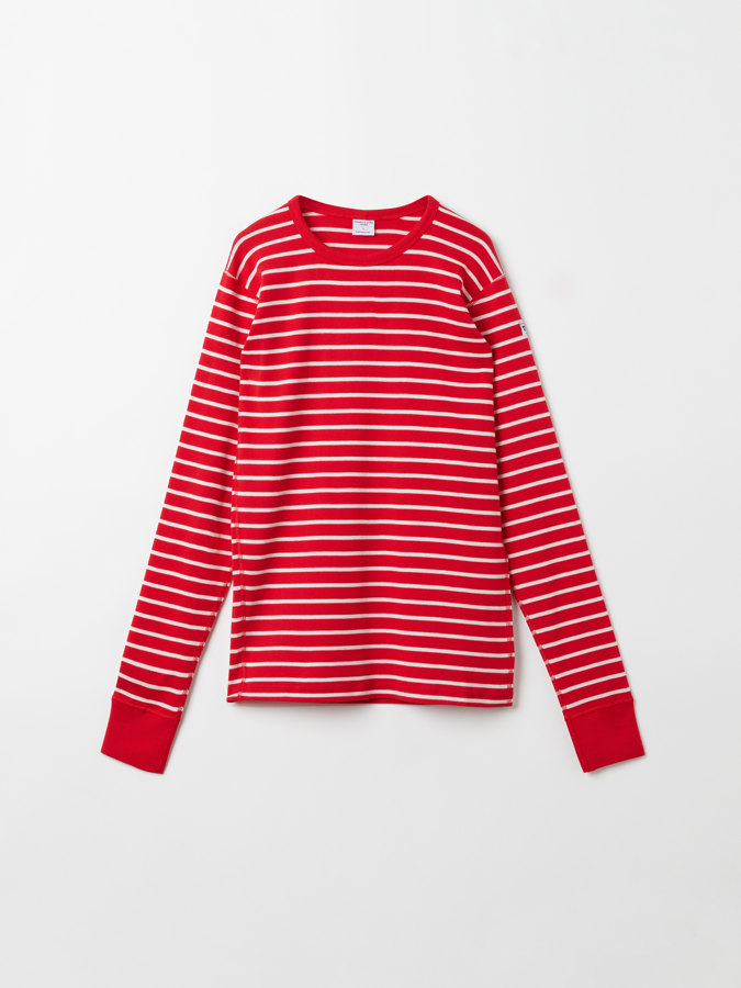 Striped long-sleeved top for adult