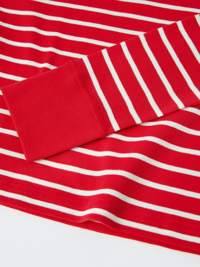Striped long-sleeved top for adult