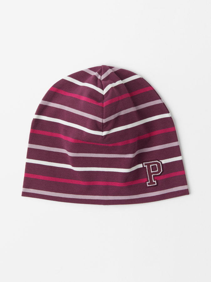 Multistripe beanie with "P" appliqué Multistripe beanie with "P" appliqué