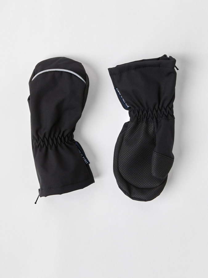 Windproof zip shell mittens
