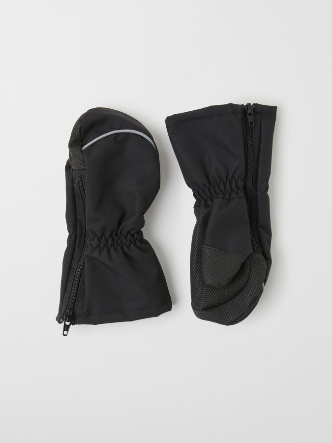Windproof zip shell mittens