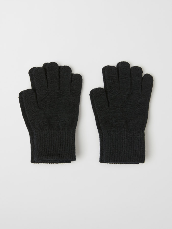 Solid color, knitted gloves in 2-pack