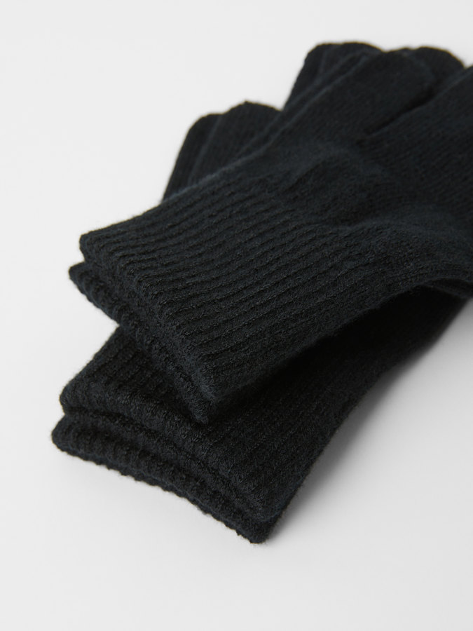 Solid color, knitted gloves in 2-pack