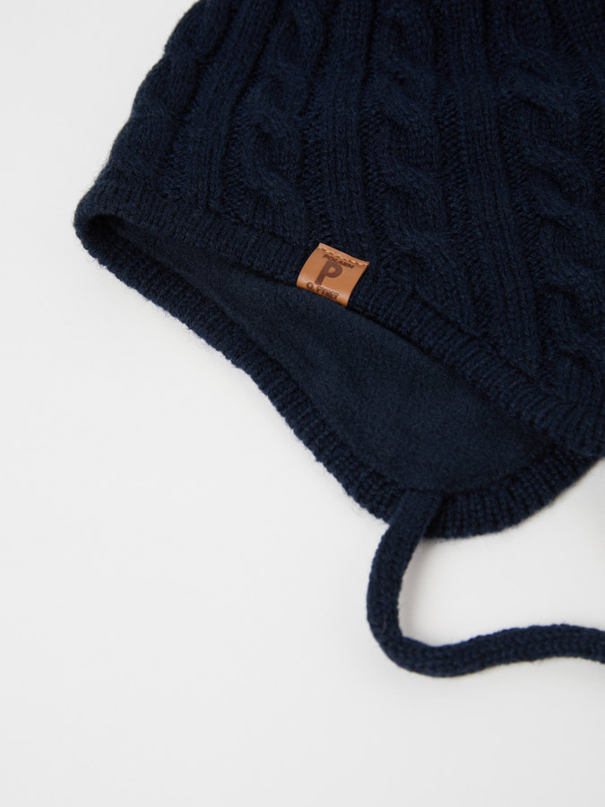 Beanie wool blend fleece lining