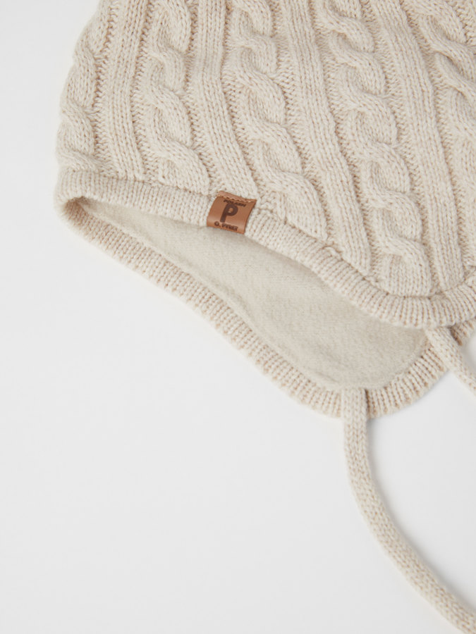 Beanie wool blend fleece lining