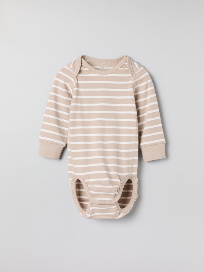 Striped bodysuit with envelope neckline