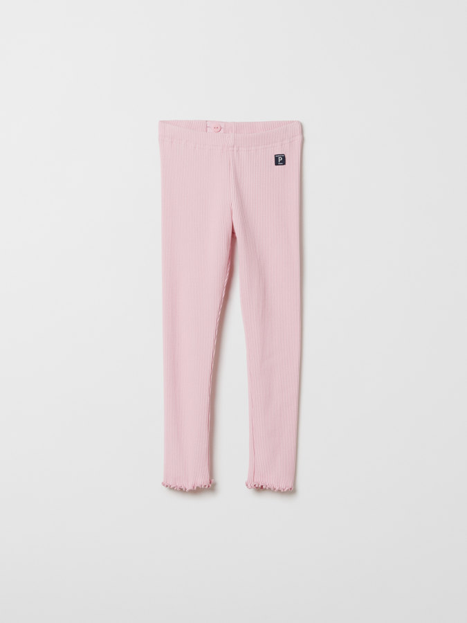 Solid color, ribbed leggings