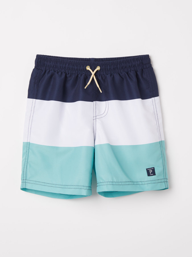 Swim shorts with block stripes