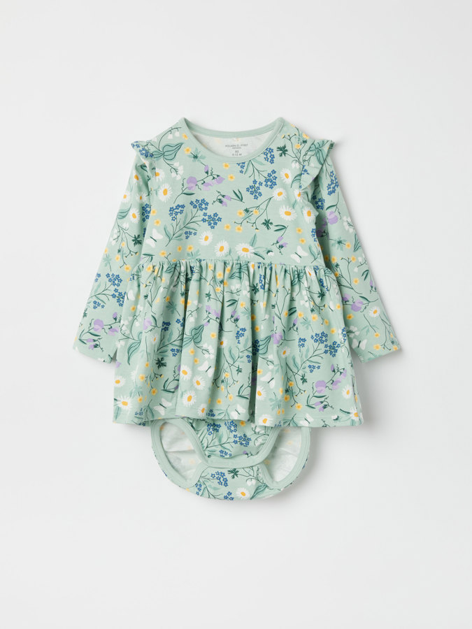 Dress with bodysuit and floral print