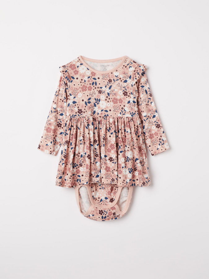 Dress with babygrow and floral print