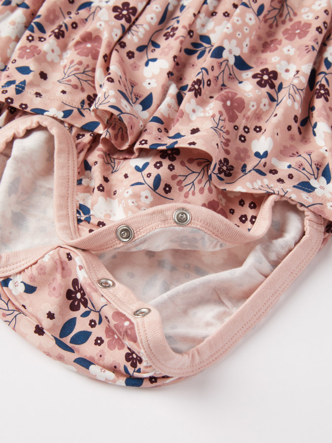 Dress with babygrow and floral print