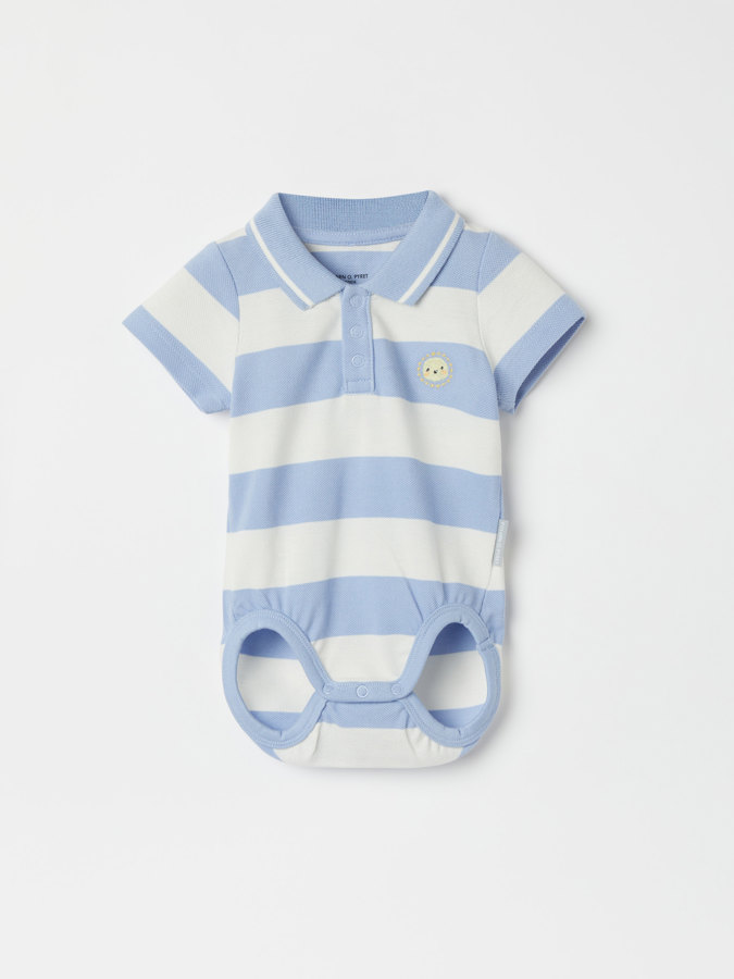 Striped polo babygrow