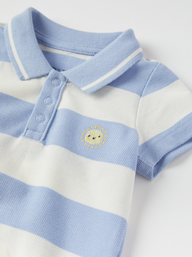 Striped polo babygrow