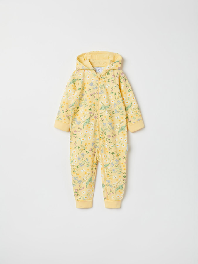 Floral all-in-one with brushed inside Floral all-in-one with brushed inside