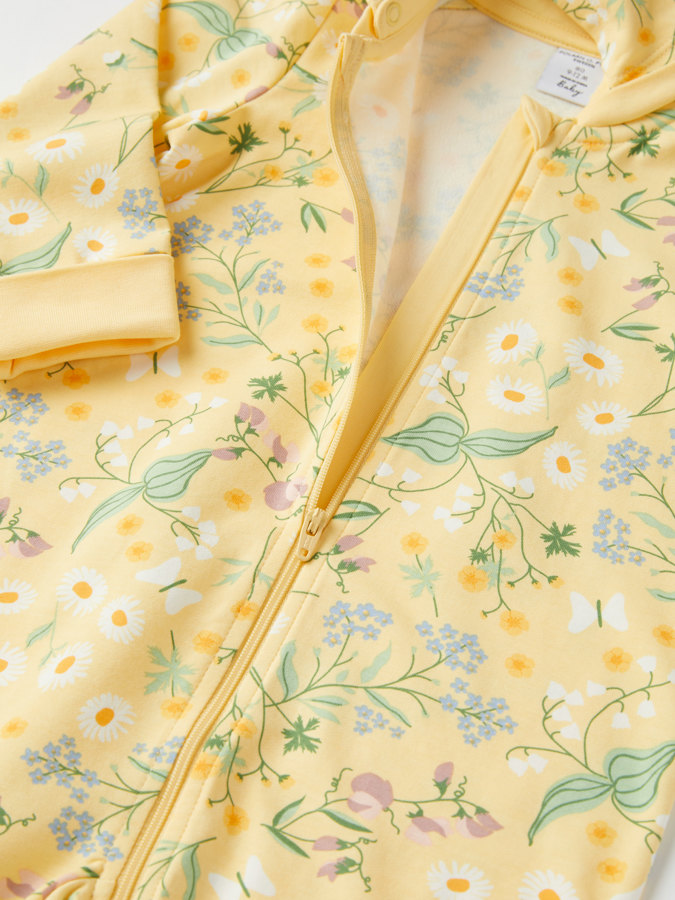 Floral all-in-one with brushed inside