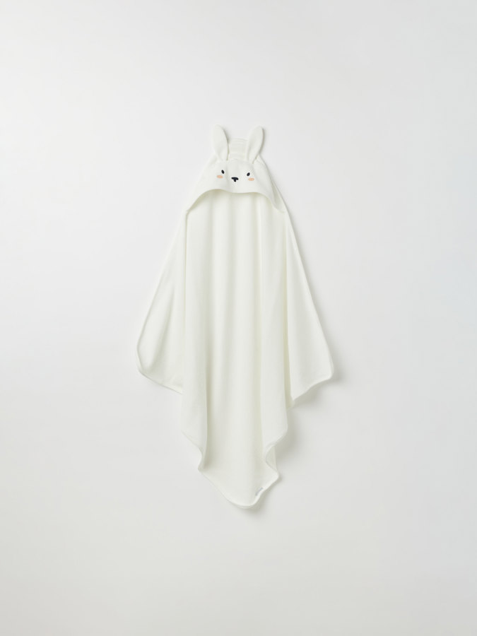 Bath towel with rabbit hood