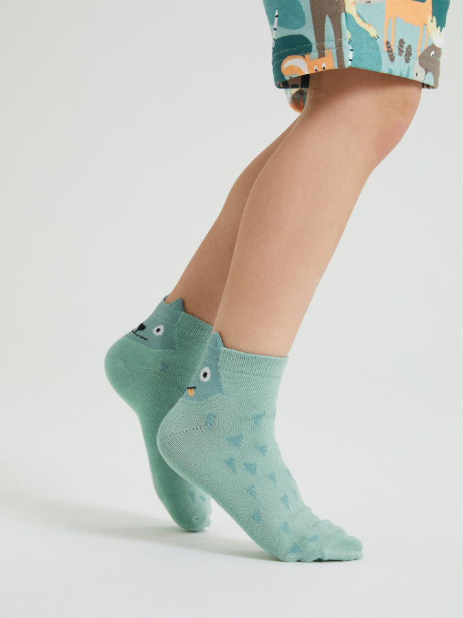 2-pack ankle socks with cat ears