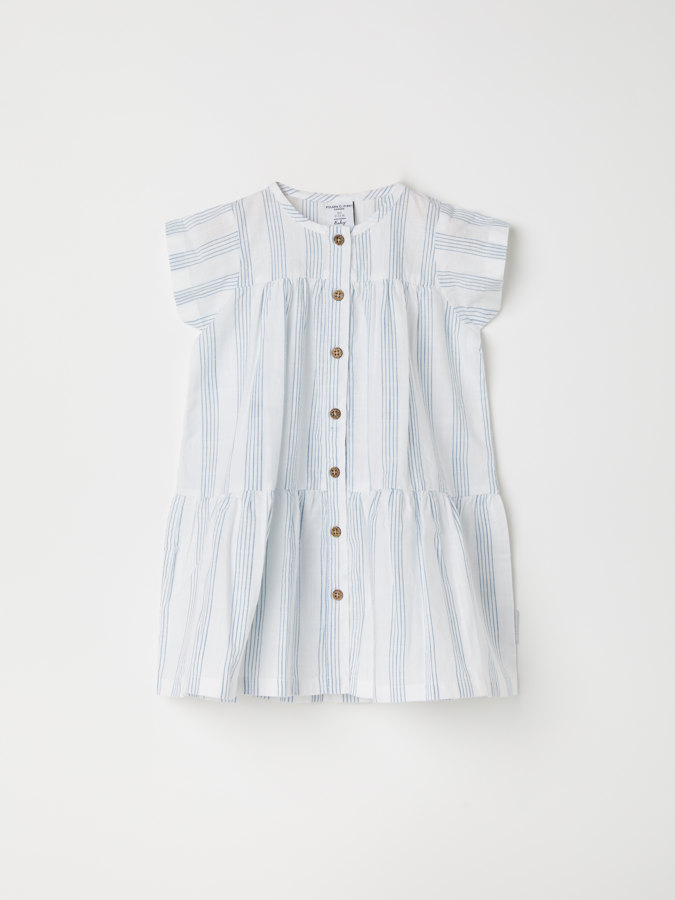 Striped, short-sleeved dress