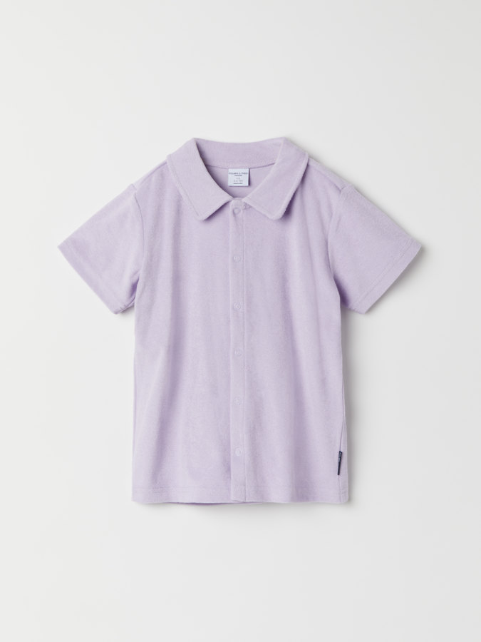 Short-sleeved, solid color terry shirt Short-sleeved, solid color terry shirt