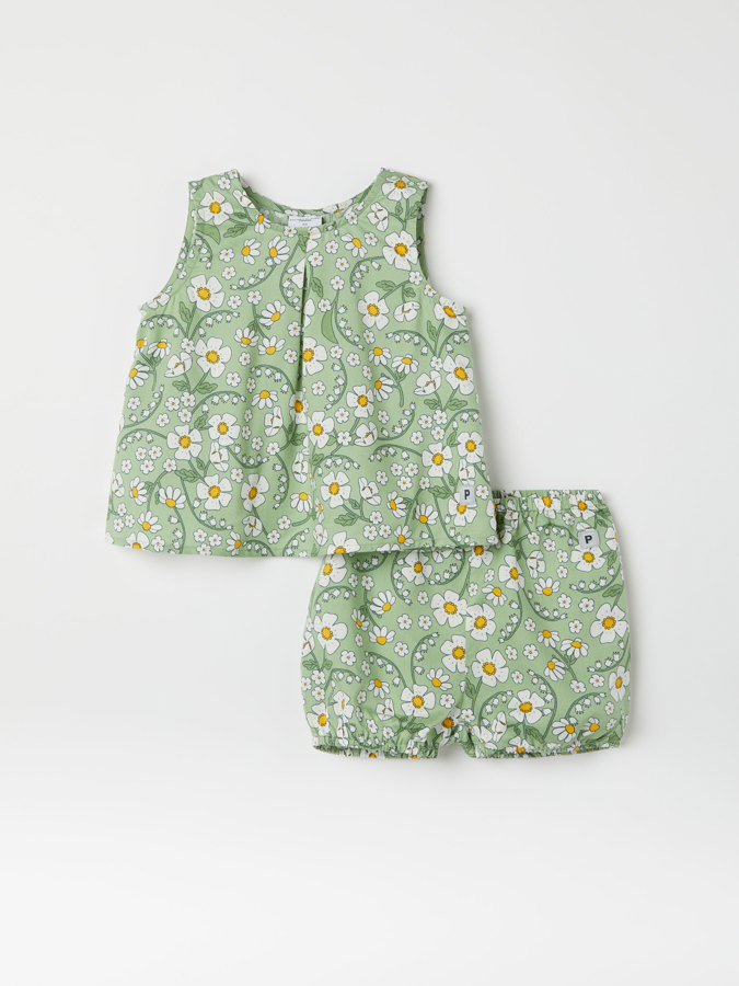 Floral top and pants set
