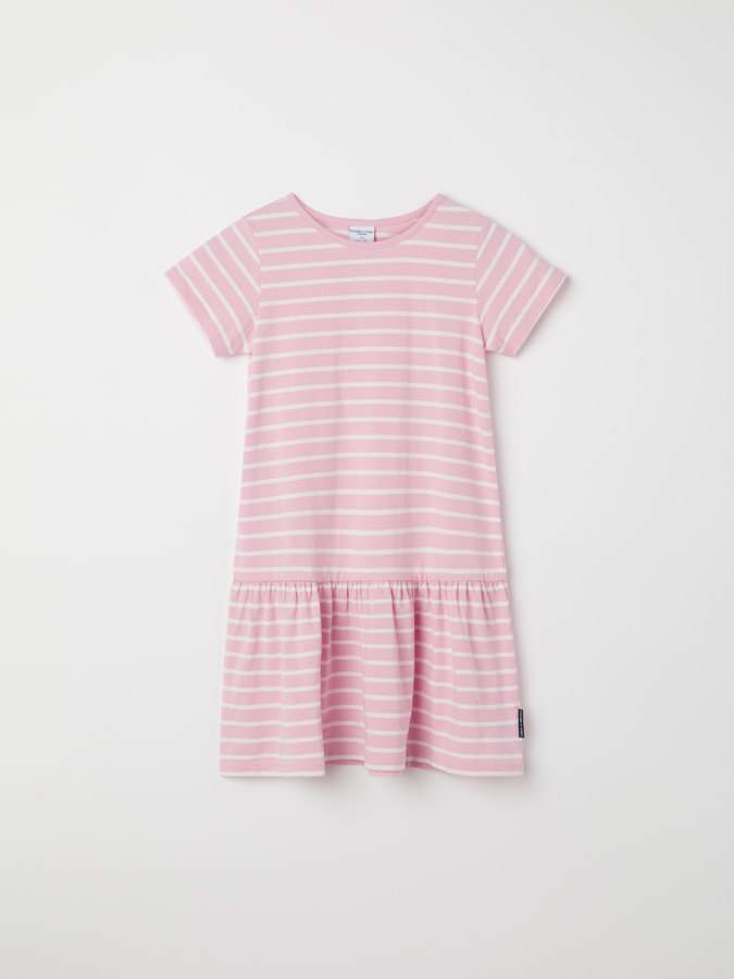 Striped dress with gathered skirt