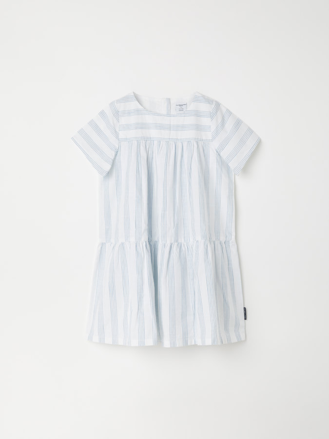 Striped dress with gathered skirt