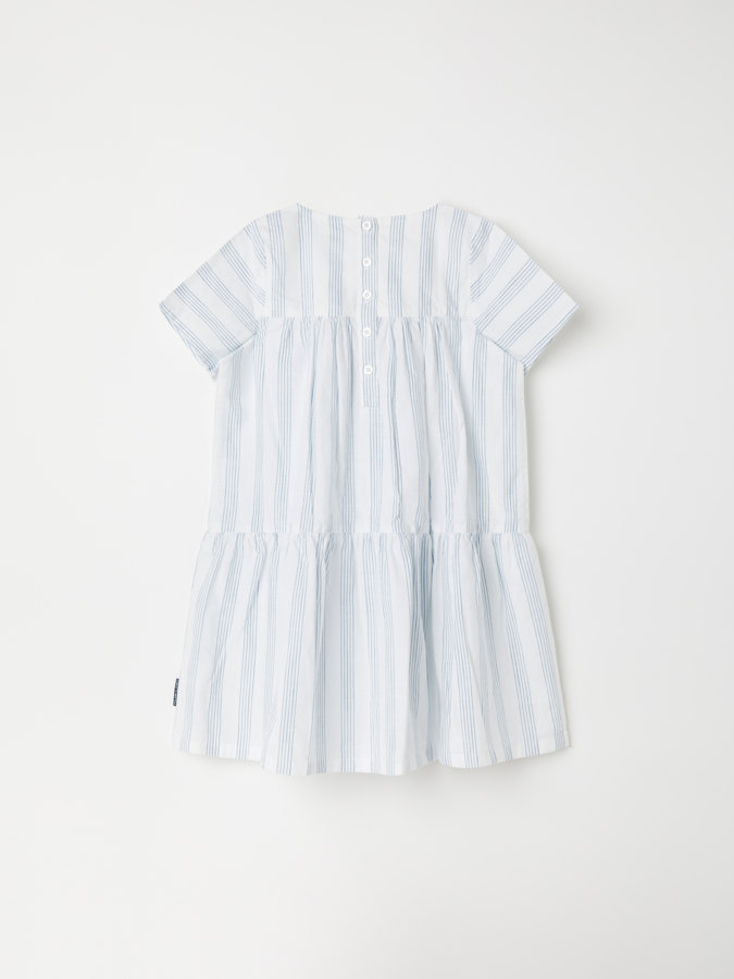 Striped dress with gathered skirt