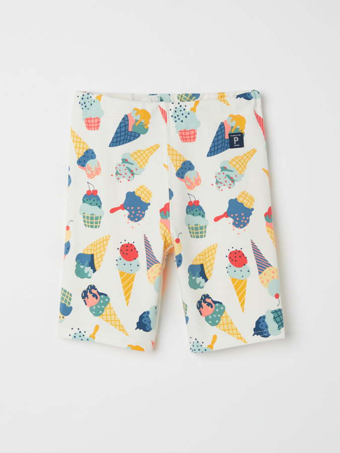 Cycling shorts with ice-cream print