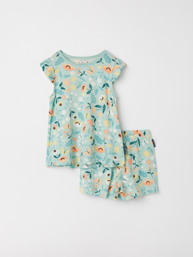 Short-sleeved, floral pyjama set