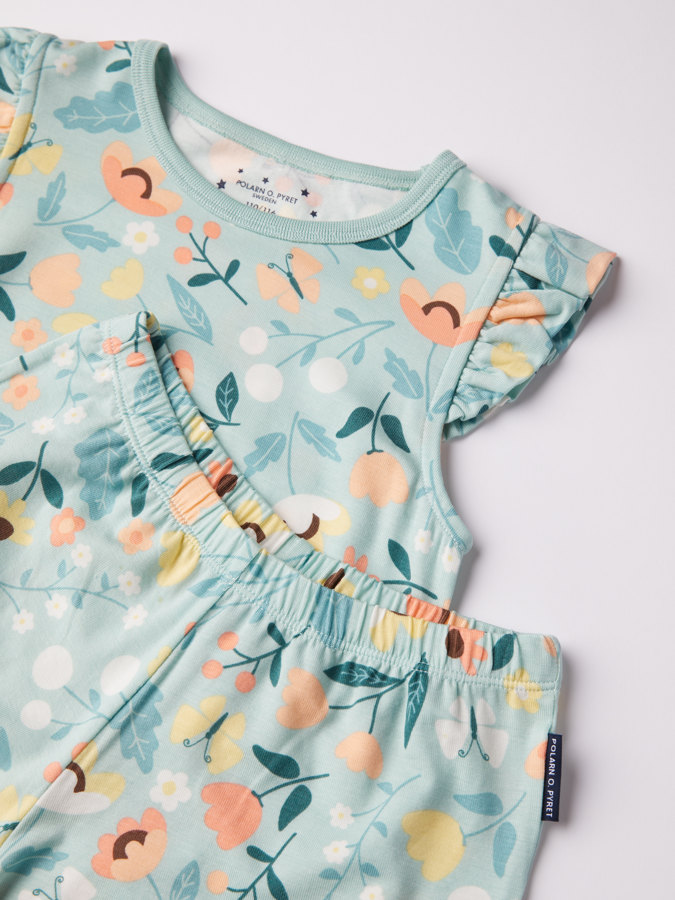 Short-sleeved, floral pyjama set