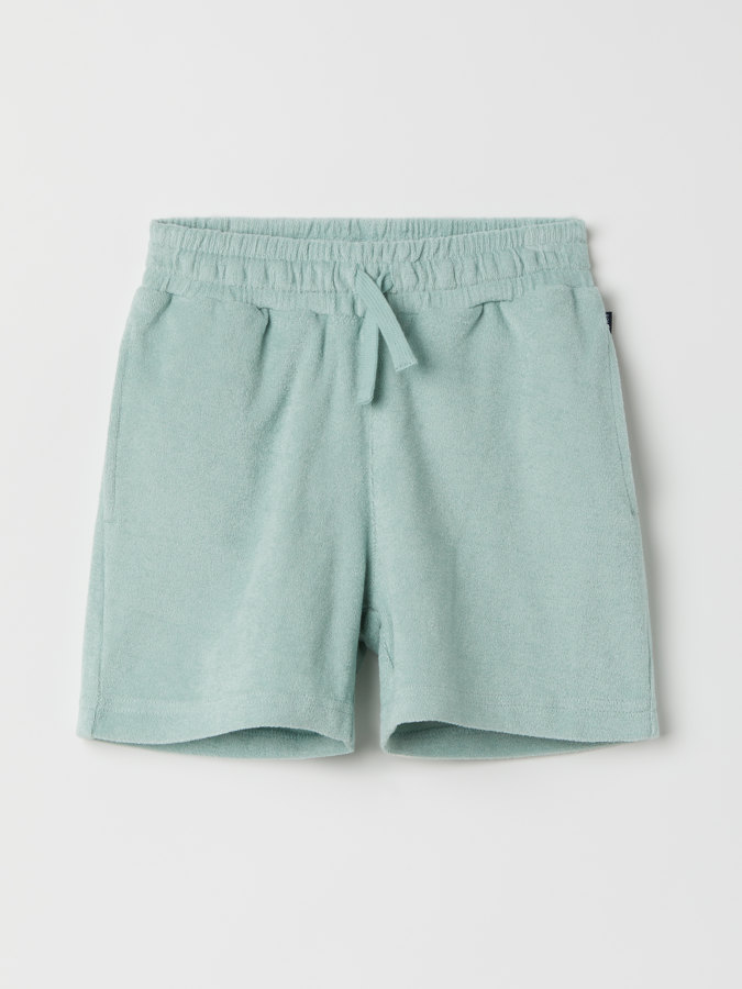 Solid color terry shorts