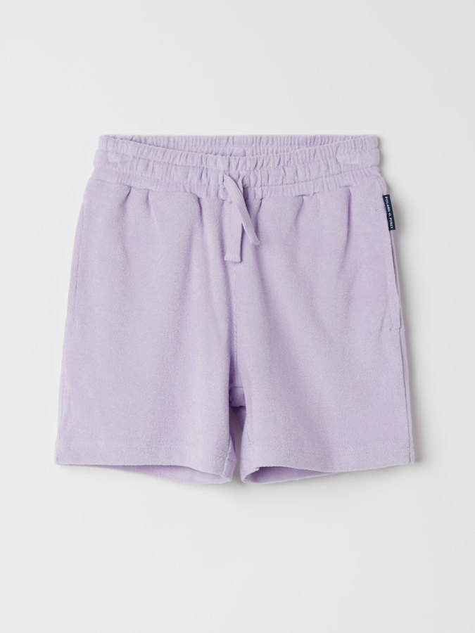 Solid color terry shorts