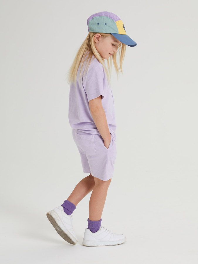 Solid color terry shorts
