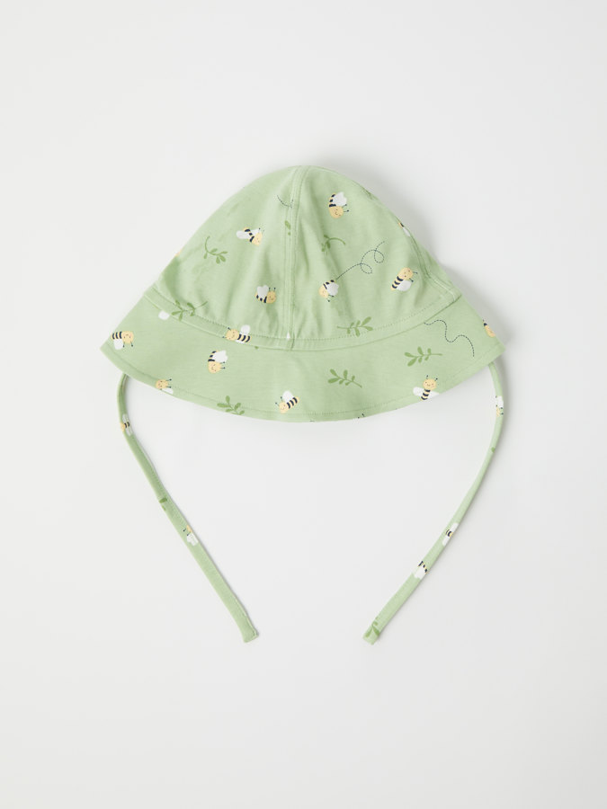 Sun hat with bee print
