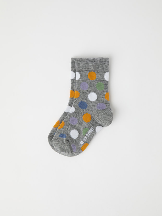 Spotted merino wool socks