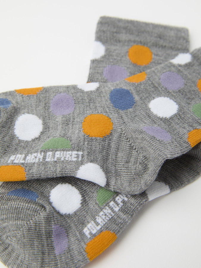 Spotted merino wool socks