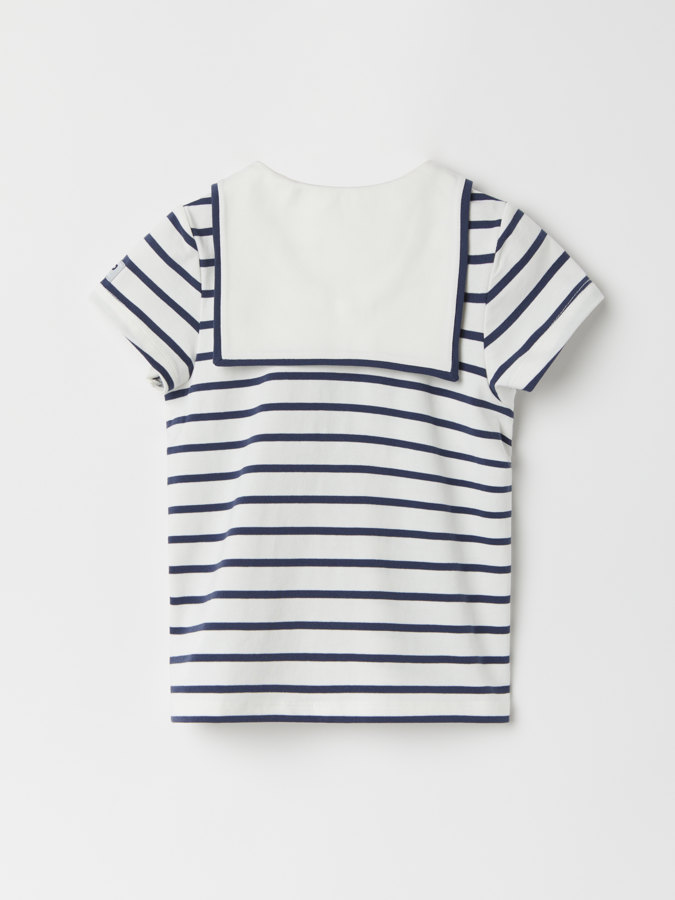 Striped, short-sleeved sailor shirt