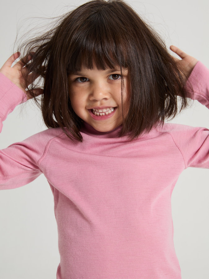 Long-sleeve base layer top in merino wool