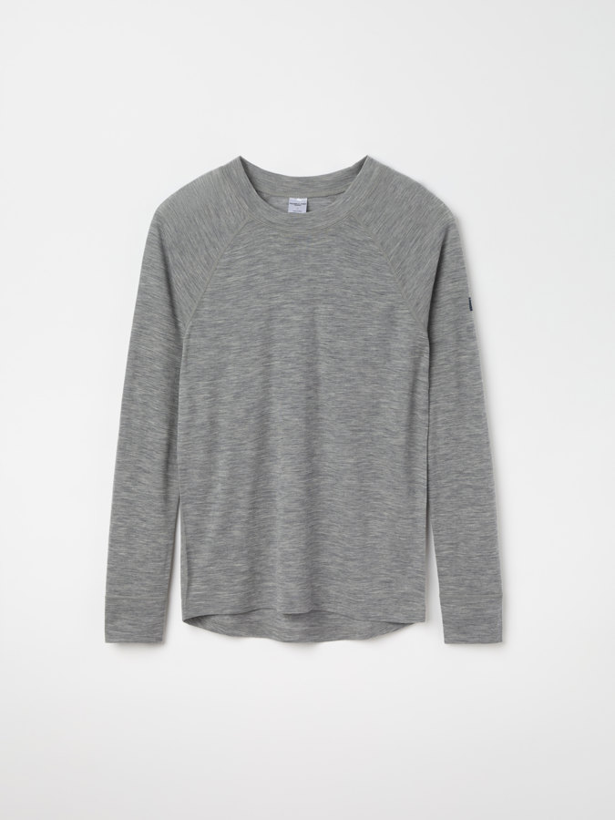 Base layer top in merino wool for adult