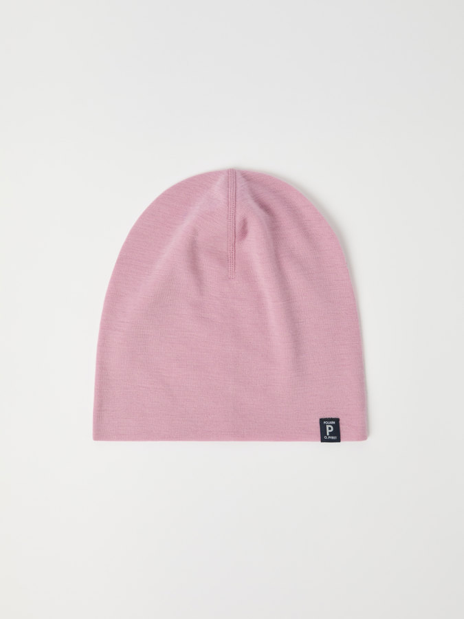 Solid color merino wool beanie