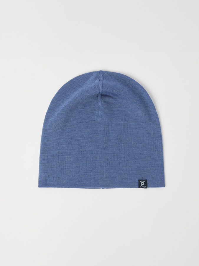 Solid color merino wool beanie