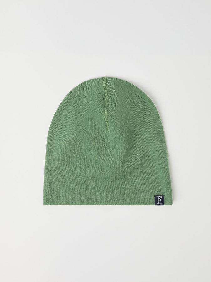 Solid color merino wool beanie