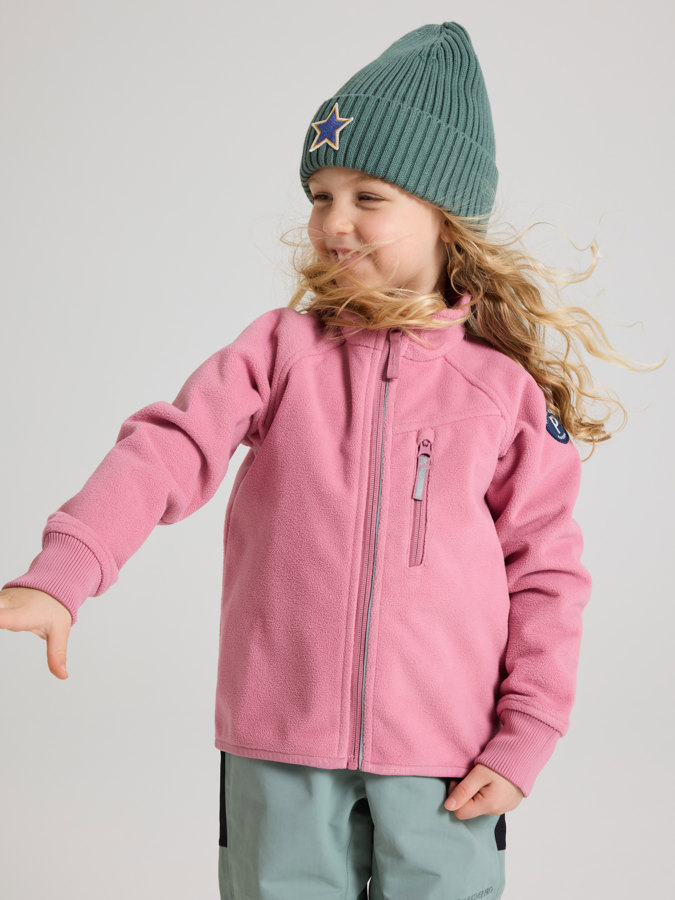 Solid color windproof fleece jacket