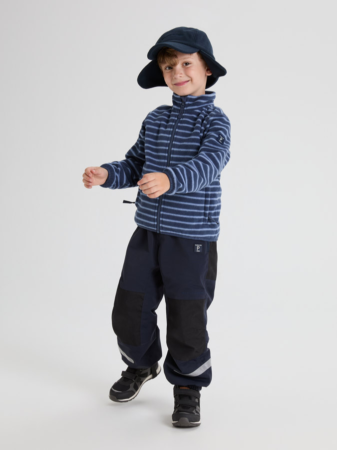 Striped fleece jacket with pockets