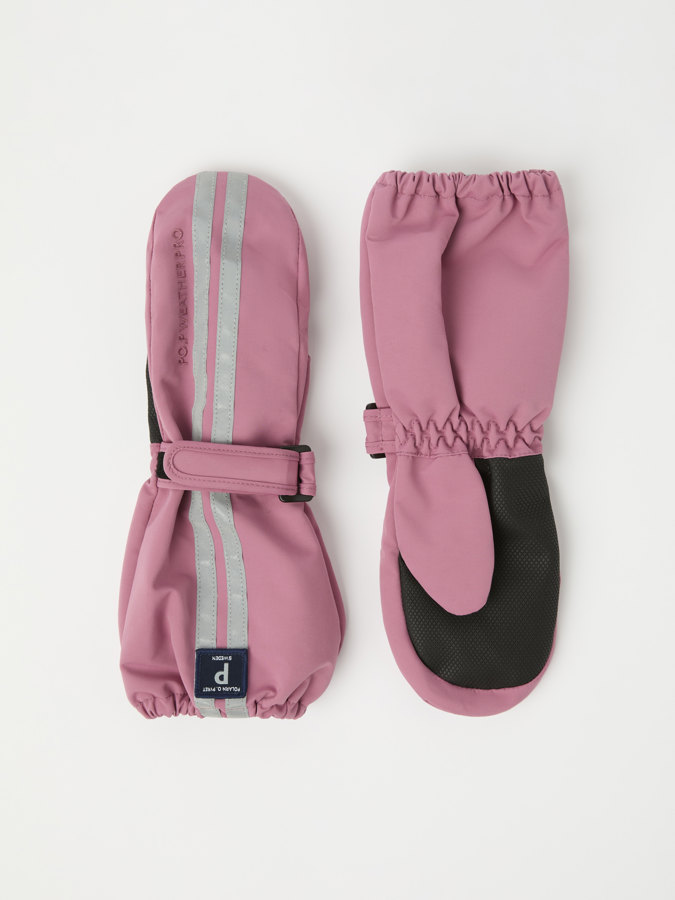 Solid color, waterproof shell mittens
