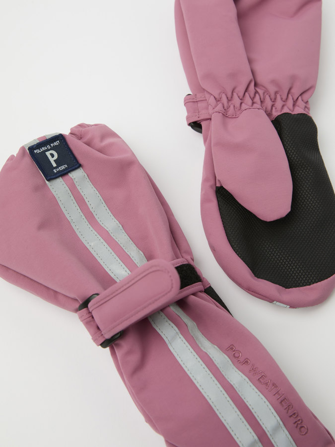 Solid color, waterproof shell mittens