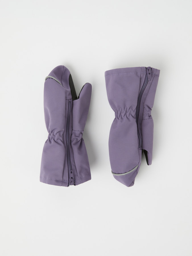 Windproof zip shell mittens